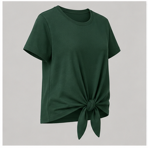 เสื้อยืดคอกลมแขนสั้นสีเขียวป่าสำหรับผู้หญิง รุ่น WTS-0010 - Product Image 4