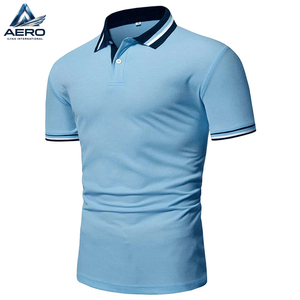 Camisetas Polo para Hombre, Diseño Moderno, Transpirables, con Ribete Azul, Tela Ligera, Servicio OEM, Precio al por Mayor - Product Image 2