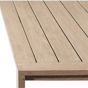 Elegante Mesa de Comedor Rectangular Moderna para Exteriores, Mesa de Madera de Teca Sólida con Diseño de Listones, Muebles Duraderos Resistentes a la Intemperie para Villa - Product Image 2
