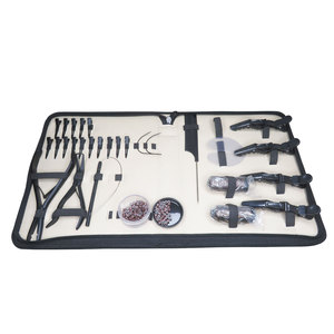 Outils d'extension capillaire professionnels en acier inoxydable de qualité chirurgicale, noir mat, durables, avec logo personnalisé, pour usage commercial - Product Image 1