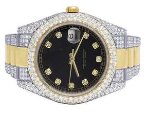 Montre BOJ R.O.L.E.X.025 pour homme, avec chiffres en diamant, entièrement en moissanite, luxe, mode, quartz analogique, acier, 41 mm, 3 ATM, résistante à l'eau, style hip-hop - Product Image 2