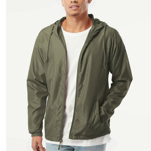 Veste coupe-vent à capuche pour homme, légère, respirante, zippée, imperméable, pour la course à pied et les activités de plein air - Product Image 1