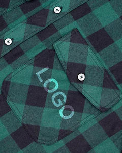 Camisa de franela para hombre hecha a medida, cosida, personalizada, informal, antiarrugas, transpirable y cómoda para adultos. - Product Image 3