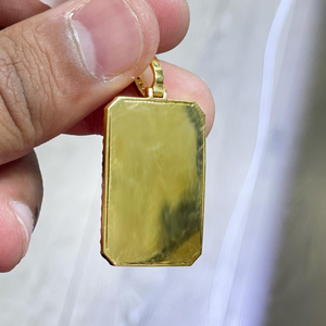 จี้รูปทรงสี่เหลี่ยมผืนผ้าชุบทอง 14K แบบคลาสสิกประดับเพชรโมอิสซาไนต์ VVS ด้วยเทคนิคการฝังแบบ Bezel ของขวัญสำหรับทุกเพศ สไตล์ฮิปฮอป - Product Image 4