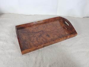 Grand plateau en bois fait main, en bois de thuya, plateau de service décoratif avec poignées, plateau rustique pour table basse - Product Image 6