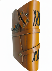 Journal en cuir marron vintage fait main avec serrure, carnet de voyage style antique, livre d'écriture rustique, cadeau, clé métallique, arbre de vie - Product Image 3