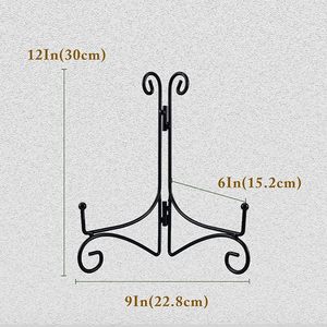 Handmade <b>Black</b> Metal Decorative Display Easel Stand Foldable <b>Plate</b> Photo Frame Book Holder Tabletop Display Stand - Product Image 4