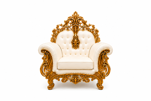 Juego de Sofás de Madera Tallada Estilo Italiano para Parejas de Novios, Lujoso Juego de Sofás de Madera Tallada para Boda, Decoración con Marco Blanco y Dorado - Product Image 4
