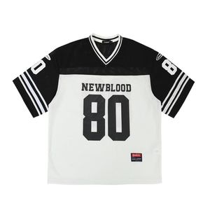เสื้อฟุตบอลอเมริกัน Newblood คอวี แขนสามส่วน ผ้าตาข่าย ระบายอากาศได้ดี ทรงปกติ สำหรับผู้ชาย พิมพ์ลายด้านหน้าแบบ Sublimation ไซส์ 80 - Product Image 6
