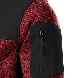 Chaqueta de forro polar para hombre con logotipo personalizado, cierre de cremallera ecológico, bolsillos con cremallera, resistente al viento, informal, para senderismo y deporte. - Product Image 3
