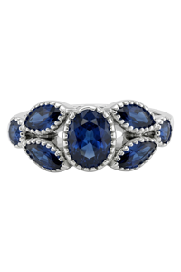 Anillo de Zafiro Azul en Plata de Ley 92.5 KLSR-11786 - Product Image 6