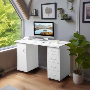 Tavolo da Manicure Moderno Bianco a Doppio Bordo con Cassetto, Set di Arredamento Portatile per Salone in Acrilico e Marmo - Product Image 2