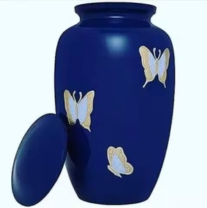 Urna Funeraria de Metal para Cremación, Diseño Granito Ahumado con Hojas Plateadas, para Uso en Cementerio o Fosa - Product Image 6