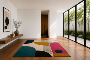 Tapis en laine tufté à la main abstrait moderne, tapis géométrique de luxe pour salon, chambre à coucher, décoration intérieure, taille personnalisée - Product Image 5