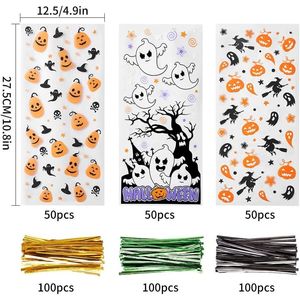 CCINEE - Bolsas de Plástico Transparente para Dulces de Halloween, 150 Unidades, y 300 Bolsas para Empacar Galletas y Bocadillos, Bolsas para Regalos de Halloween - Product Image 2