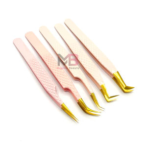 Pince à épiler professionnelle en acier inoxydable thermolaqué de haute qualité pour extensions de cils, design incurvé, usage personnel - Product Image 1