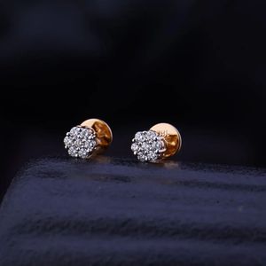 Boucles d'oreilles clous en diamant véritable motif floral, style hip-hop, bijoux élégants et tendance, clous d'oreilles étincelants pour femmes - Product Image 3