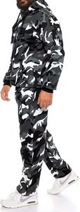 Men Hooded <b>Tracksuit</b> Set <b>Camouflage</b> Print Full Length Sweatshirt Jogger Pants Casual Streetwear Breathable 100% Polyester winter - Product Image 6