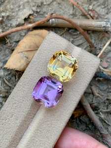 Natural Ametrine Quartz Gemstone Cushion Cut Amethyst <b>Citrine</b> Loose Stone For Jewelry Making <b>Ring</b> Pendant Necklace - Product Image 3