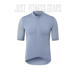 Just Fitness Gears – maillot de cyclisme pour hommes et femmes, manches courtes, bleu clair uni, chemise de vélo, vêtements de sport d'été - Product Image 1