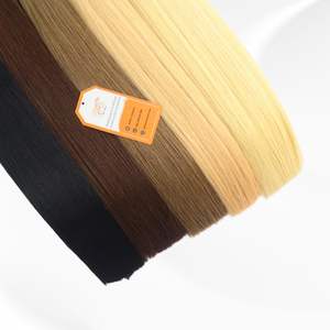 Extensions de cheveux à pointe plate alignées sur les cuticules Remy à double tirage à la kératine russe diverses couleurs soyeuses douces cheveux humains bruts vietnamiens - Product Image 4