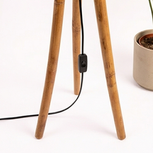 Lámparas de pie de jacinto de agua tejidas a mano, trípode de madera natural, linterna ecológica, luz de pie bohemia para sala de estar, decoración de resort - Product Image 6