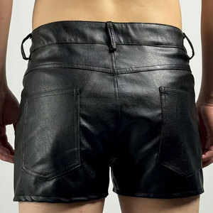 Shorts en cuir véritable pour hommes, fabrication haut de gamme, coupe confortable, look moderne, adaptés à un usage quotidien et en extérieur. - Product Image 2