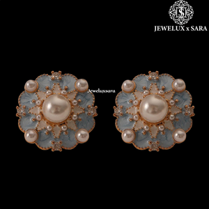 Elegant Round Cut Moissanite Diamond <b>Earrings</b> with White Gold Plating Bridal Jewelry for Engagement and Anniversary Use - Product Image 5