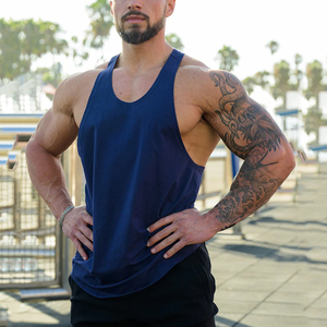 Men's Fitness <b>Vest</b> <b>Stringers</b> Gym Wear Tank Top Singlet Elastic Breathable and Quick-Drying 100% Cotton Sleeveless - Product Image 4