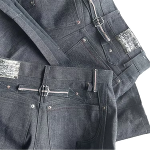 Custom Denim Manufacturer Raw Selvedge Straight-leg High Street Breathable Light Wash Mid Waist Casual Woven Denim <b>Jeans</b> Men - Product Image 4