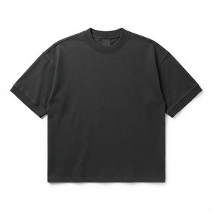 เสื้อยืดคอตตอนหนาน้ำหนักมาก OEM ODM แบบสั่งทำทรงโอเวอร์ไซส์ทรงบ็อกซี่ แขนสั้นสำหรับผู้ชาย เสื้อยืดเปล่า - Product Image 4