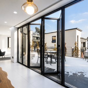 Puerta Plegable de Aluminio Personalizada para Terraza, Patio o Solárium, Sistema de Puerta de Vidrio de Gran Apertura para Villa - Product Image 1
