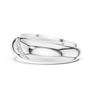 Anillo de Oro Blanco de 14K con Diamantes Cultivados en Laboratorio, Corte Redondo, Diseño de Onda Trenzada, Menos de 1 Quilate, Chapado en Rodio, de Lujo - Product Image 3