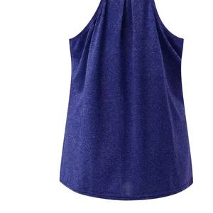 Camiseta sin mangas básica informal para mujer, camiseta deportiva para correr, camiseta sin mangas de marca privada, camiseta sin mangas de algodón acanalado suave - Product Image 5