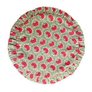 Sets de table ronds en rayonne et coton imprimé, faits main en Inde, motif floral de luxe, épaisseur 6 mm, pour la maison et la restauration - Product Image 3