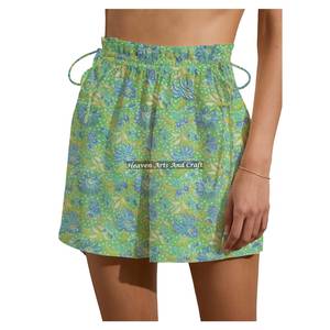 Shorts de week-end légers pour femmes, fabriqués en usine, avec cordon de serrage, en vente, meilleure qualité, 100 % coton. - Product Image 2