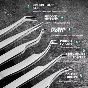 Pince à épiler en acier inoxydable pour cils, usage professionnel en salon de beauté, haute précision, antistatique, durable, pince à épiler pour extensions de cils - Product Image 3