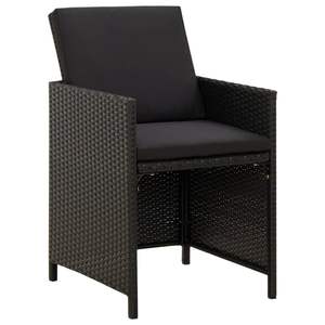 Set di 4 Sedie da Giardino in Rattan PE Nero Design Standard - Product Image 2