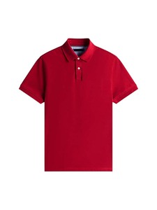 Polo de Manga Corta Rojo para Hombre, Estilo Casual, Color Sólido, Diseño con Botones, Corte Regular, Tejido de Algodón Transpirable - Product Image 2