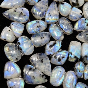 Pierre de lune arc-en-ciel naturelle, lot de pierres précieuses de formes variées, 22x12x3mm 14x7x3mm, moyenne 13 carats - Product Image 3