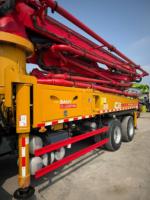 Camions pompe à béton d'occasion Sany 38m de 2016, puissants, pour travaux de construction en hauteur, avec châssis robuste, livraison mondiale