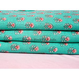 Tela de algodón transpirable y ligera con estampado floral, multicolor, hecha a mano en India, tela no tejida para bolsos y camisas. - Product Image 3