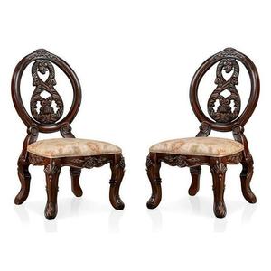 Chaise d'appoint à dossier rond sculpté à la main de style baroque orné - Product Image 1