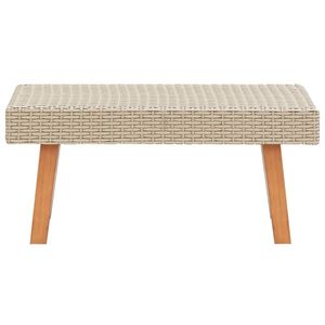 Tavolino da caffè da esterno medio-leggero in rattan PE beige - Product Image 2