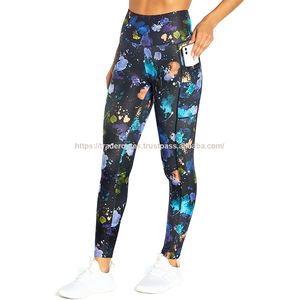 Leggings de compression personnalisés pour femmes, couleur personnalisée, sublimation, longueur cheville, 100% polyester, séchage rapide, pantalon de fitness, service OEM - Product Image 5