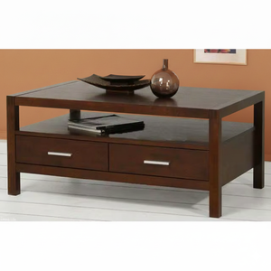 Table basse moderne en bois avec tiroirs et étagère, rangement écologique facile à nettoyer, table centrale pour salon - Product Image 3