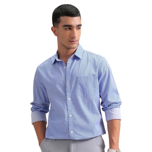 Camisa a rayas de corte ajustado para hombre Highlander, mangas largas, camisas elegantes para uso diario para hombre - Product Image 1