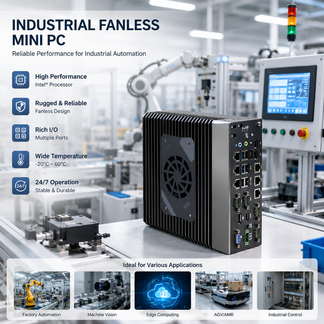 Mini Industrial Computer PC Embedded 6 Ethernet RS232/485 Windows 11 DC24V UPS CE FCC I5-11400 Automation Stock