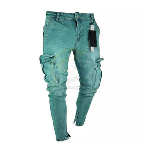 Pantalon en jean pour homme, coupe droite ample, respirant, 100% coton - Mode automne-été - Product Image 2