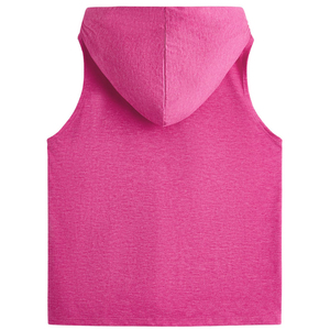 Camiseta sin mangas con capucha para mujer, al por mayor, de color liso, mezcla de algodón, tejido de punto, 200g, ecológica - Product Image 6